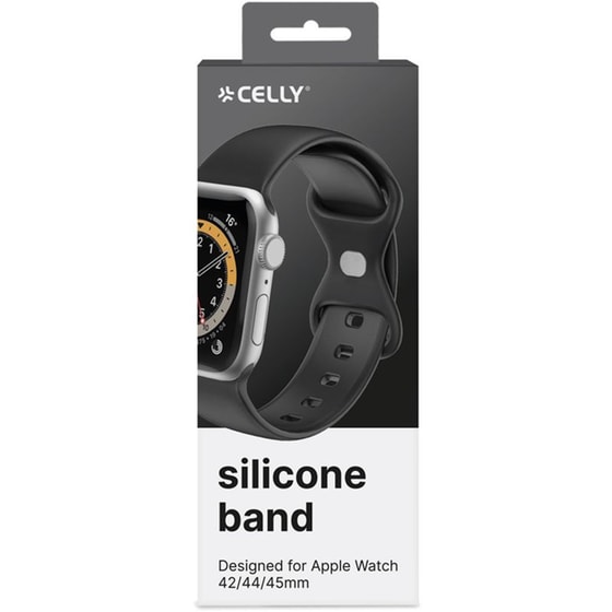 Λουράκι Celly Silicone Band για Apple Watch 42/44/45mm - Black image 1