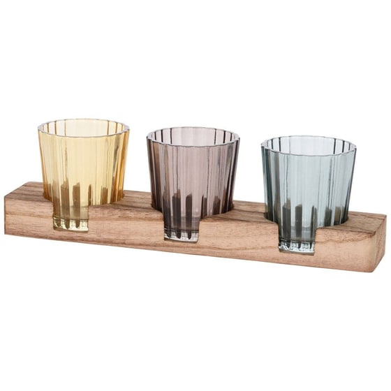 Κηροπήγιο Spitishop K-m Hc7103320 Γυάλινο 3 Θέσεων 23x6x7cm - Πολύχρωμο image 0