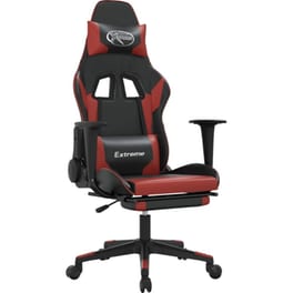 Καρέκλα Gaming VIDAXL 3143706 με Υποπόδιο από Τεχνητό Δέρμα - Μαύρο