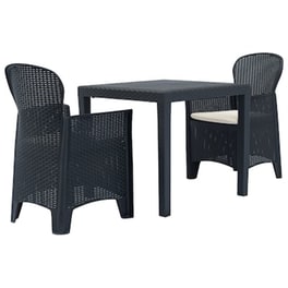 Vidaxl Σετ Επίπλων Bistro 3 Τεμ. Ανθρακί Με Όψη Ρατάν Πλαστικό
