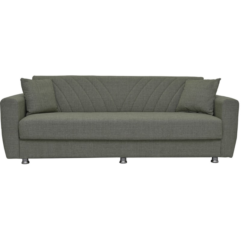 ESMARKET Τριθέσιος Καναπές Κρεβάτι Esmarket Juan 214x82cm - Γκρι