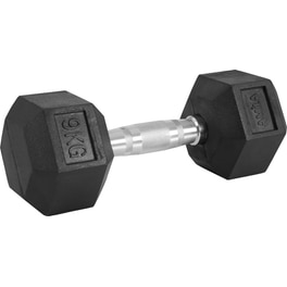 Βαράκι Εξάγωνο 9kg Amila Rubber Cover Class A 84767 από Χυτοσίδηρο - Μαύρο