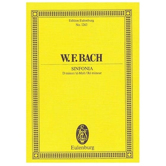 Βιβλίο Για Σύνολα Editions Eulenburg W.f. Bach - Sinfonia In D Minor [pocket Score] image 0