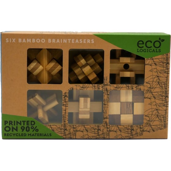Eco&nbsp;Logicals Γρίφοι&nbsp;Ξύλινοι&nbsp;6 Bamboo Brainteasers image 1