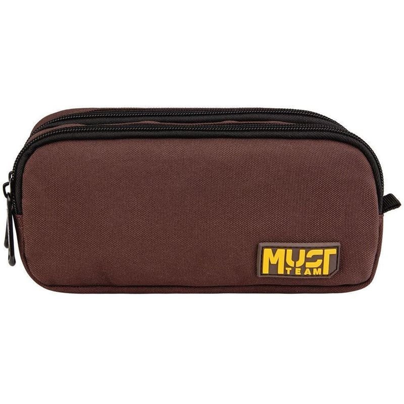 Κασετίνα Βαρελάκι Must Team Monochrome Καφέ με Κίτρινο