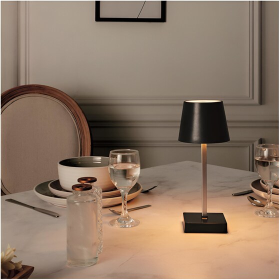 Πορτατίφ Home Deco Factory με Led 10.5x26cm - Μαύρο/Ασημί image 1