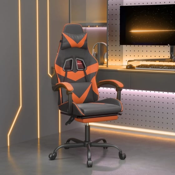 Καρέκλα Μασάζ Gaming VIDAXL Καρέκλα με Υποπόδιο από Τεχνητό Δέρμα - Μαύρο image 8
