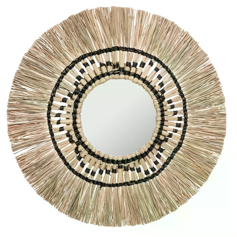 Διακοσμητικός Καθρέφτης Τοίχου Spitishop Ψάθινος Φ78x3.1 cm - Μπεζ