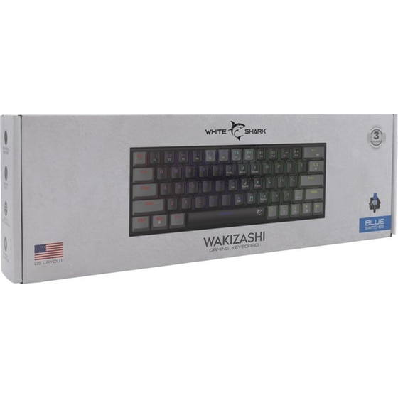 White Shark Wakizashi Gaming Μηχανικό Ενσύρματο Πληκτρολόγιο RGB Γκρι/Μαύρο (US) image 7