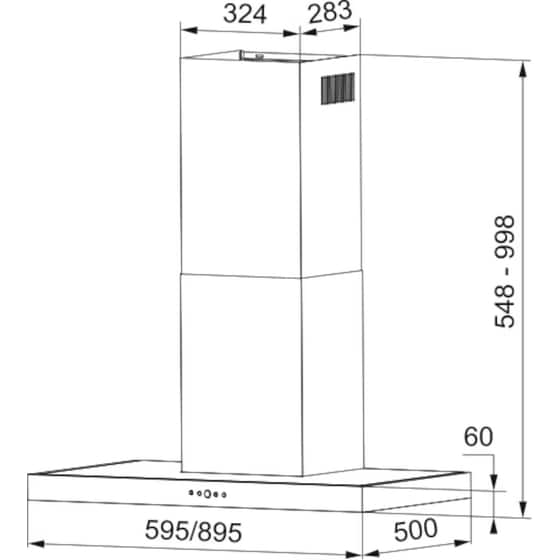 FRANKE TIBER 90 XS 90cm Inox Απορροφητήρας Καμινάδα - Τζάκι image 2