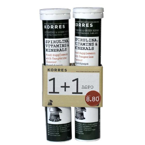 Korres Spirulina Vitamins Και Minerals - 18 ταμπλέτες + Δώρο 18 ταμπλέτες image 0