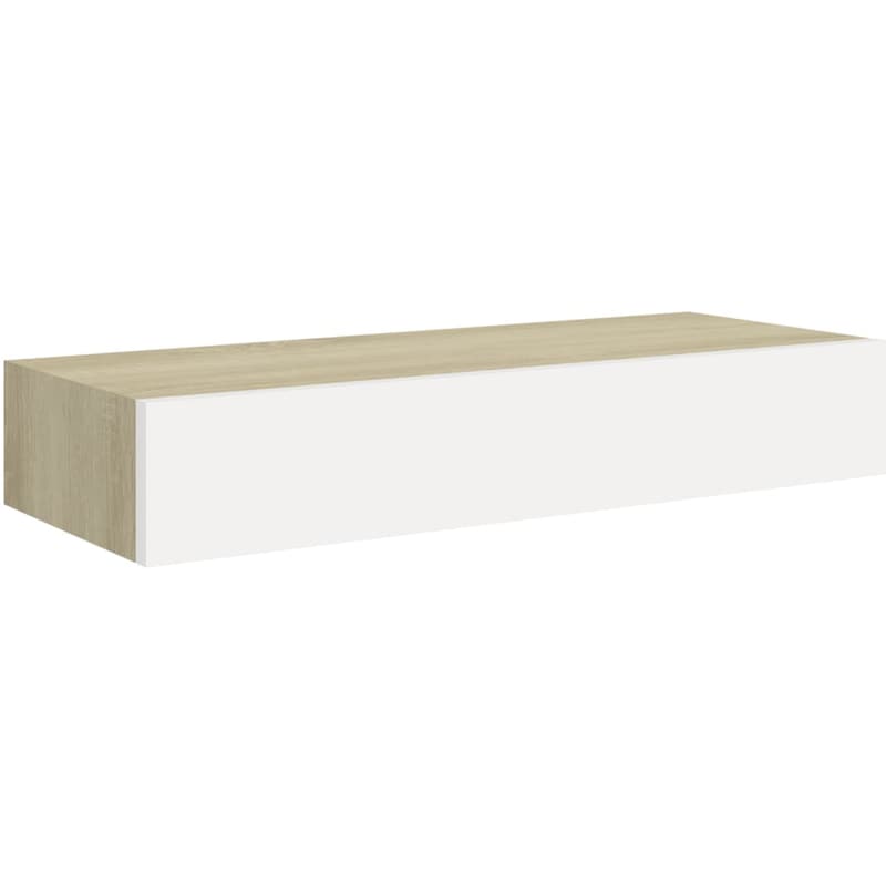Ράφι Τοίχου VidaXL με Συρτάρι από MDF 60x23.5 cm - Δρυς/ Λευκό