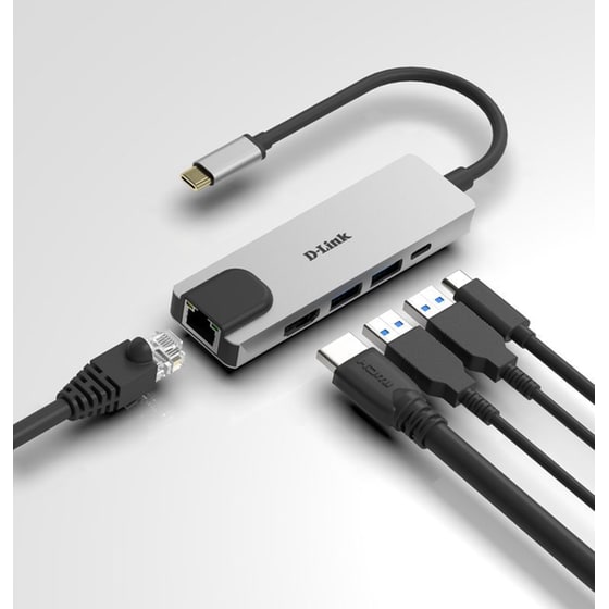 D-Link DUB-M520 USB Hub 5 σε 1 USB-C - Ασημί image 1