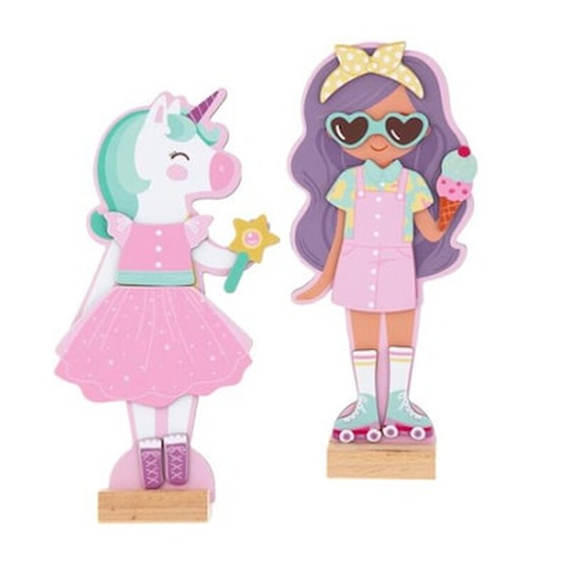 Stephen Joseph Μαγνητικό Παιχνίδι Dress Up Doll Μονόκερος And Πριγκίπισσα
