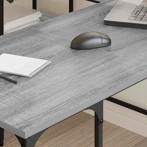 Γραφείο VidaXL από Επεξεργασμένο Ξύλο 139x139x75 cm - Γκρι Sonoma image 2