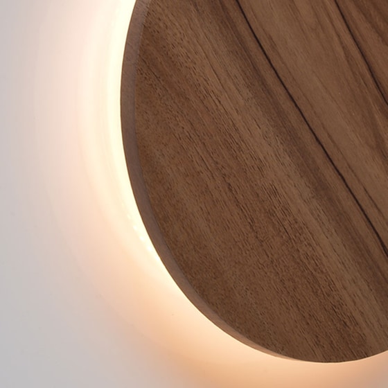 Απλίκα Τοίχου Led Aca Ξύλινη 40x3.8x40 cm - Καφέ image 2