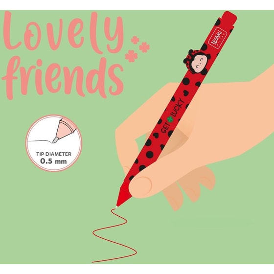 Στυλό Gel Legami Lovely Friends Ladybug 0.5mm Κόκκινο image 2