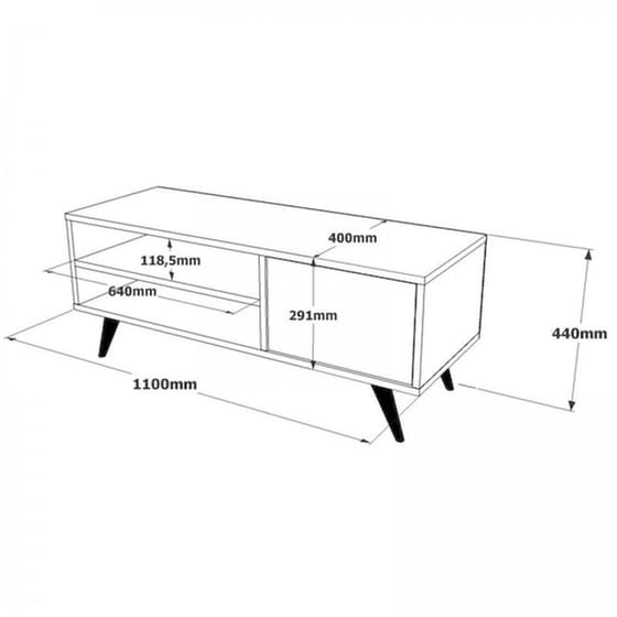 Έπιπλο Τηλεόρασης Capri Μοριοσανίδα 110x40x44cm - Μαύρο image 2