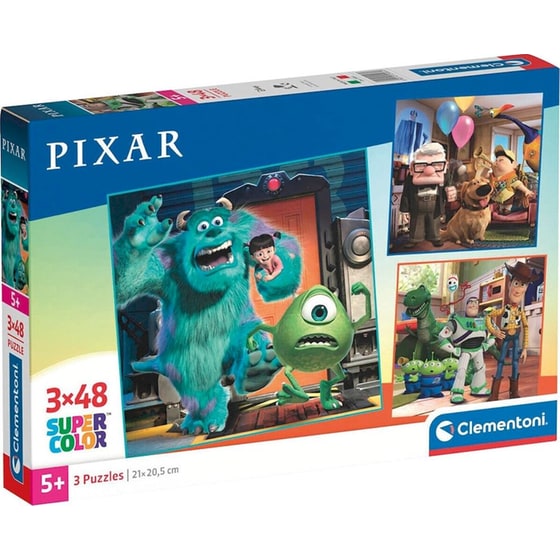 Παιδικό Σετ Παζλ Clementoni Super Color Disney Pixar Ταινίες (3x48 Κομμάτια) image 0