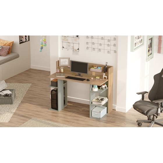 Γραφείο Υπολογιστή ArteLibre Fife από Μοριοσανίδα/Μελαμίνη 124x58x98cm - Φυσικό/Φυστικί image 4