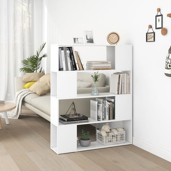 Βιβλιοθήκη VidaXL από Μοριοσανίδα 100x24x124 cm - Λευκό image 1