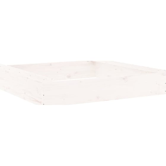 VidaXL Αμμοδόχος με Καθίσματα Τετράγωνη 111x111x20cm Ξύλινη - Λευκό image 1