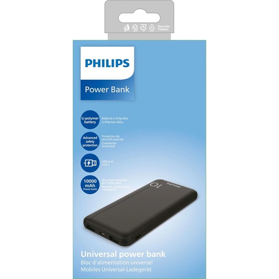 Powerbank Philips Universal Slim 10.000mAh - Black image 1