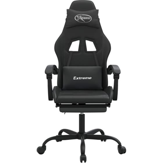 Καρέκλα Gaming VIDAXL 3143903 με Υποπόδιο από Τεχνητό Δέρμα - Μαύρη image 1