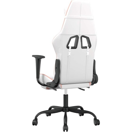 Καρέκλα Gaming VIDAXL 345420 με Υποπόδιο από Τεχνητό Δέρμα - Λευκό image 3