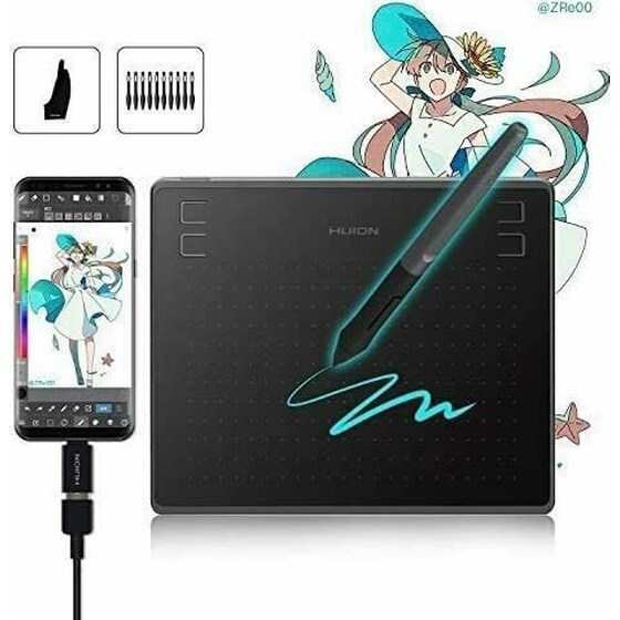 Ταμπλέτα Σχεδίασης Huion Hs64 - Μαύρο image 1