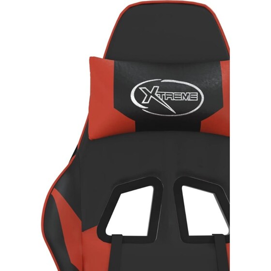 Καρέκλα Gaming VIDAXL 3143700 με Υποπόδιο από Τεχνητό Δέρμα - Μαύρο / Κόκκινο image 9