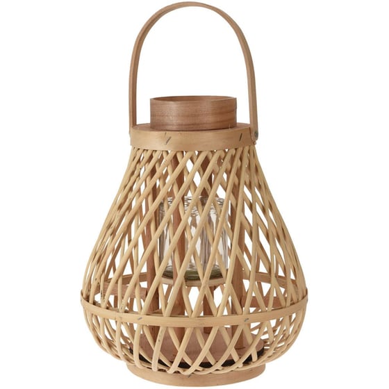 Διακοσμητικό Φανάρι Spitishop Κ-m 430000500 Ξύλινο Φ25x30 cm - Καφέ image 0