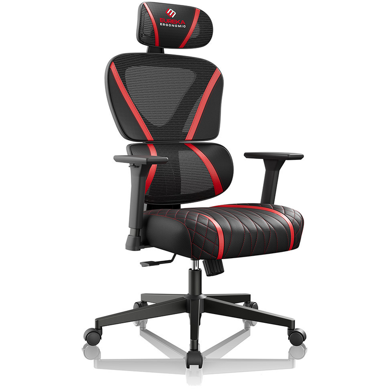 EUREKA ERGONOMIC Καρέκλα Gaming Eureka Ergonomic Ergonomic Norn ERK-GC06-R από Τεχνητό Δέρμα - Μαύρη/Κόκκινη