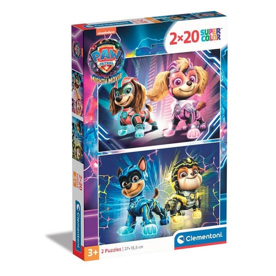 Παιδικό Παζλ Clementoni Super Color Nickelodeon Paw Patrol The Mighty Movie (2x20 Κομμάτια) image 0