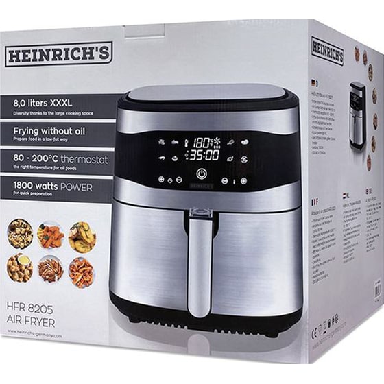 Φριτέζα Αέρος HEINRICHS HFR 8205 με Αποσπώμενο Κάδο 1800 W 8 L Inox image 4