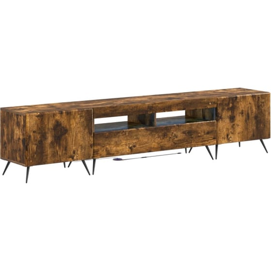 Έπιπλο Τηλεόρασης VidaXL BREDA με LED 3 τμχ 198 x 35 x 43 cm - Καπνιστή Δρυς image 0