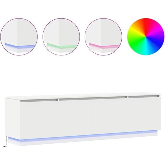 Έπιπλο Τηλεόρασης VidaXL με LED 180 x 38 x 49 cm - Λευκό image 3