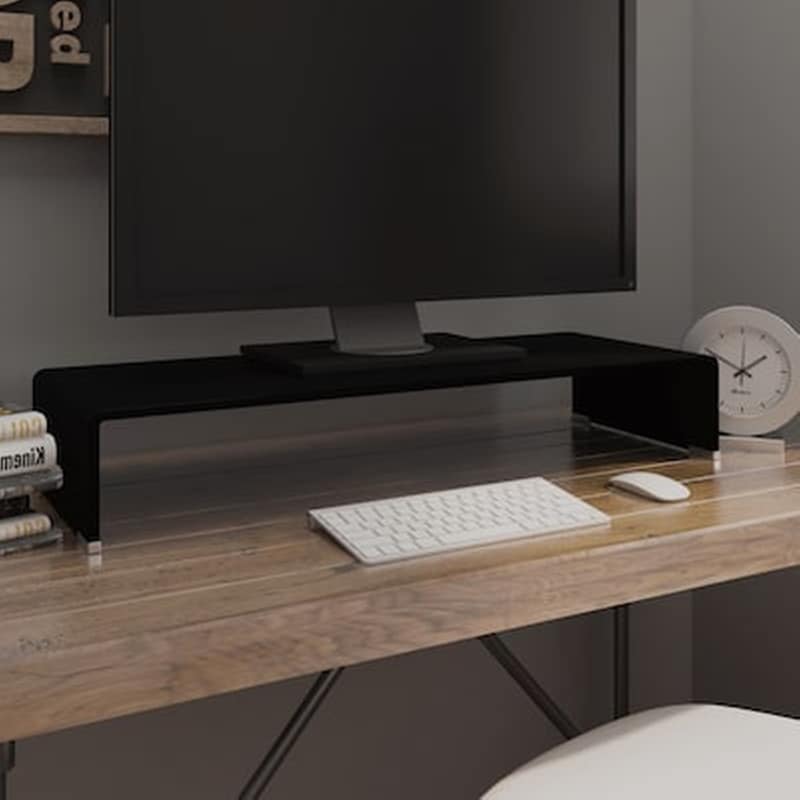 VIDAXL Vidaxl Βάση Τηλεόρασης/οθόνης Μαύρη 80 X 30 X 13 Εκ. Γυάλινη