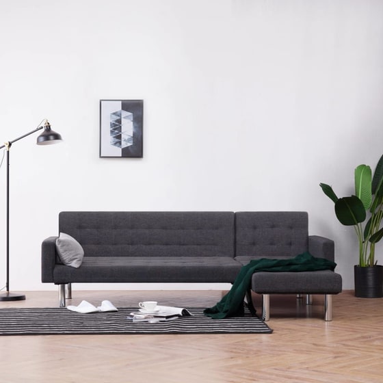 Γωνιακός Καναπές VidaXL 218x155cm - Σκούρο Γκρι image 2