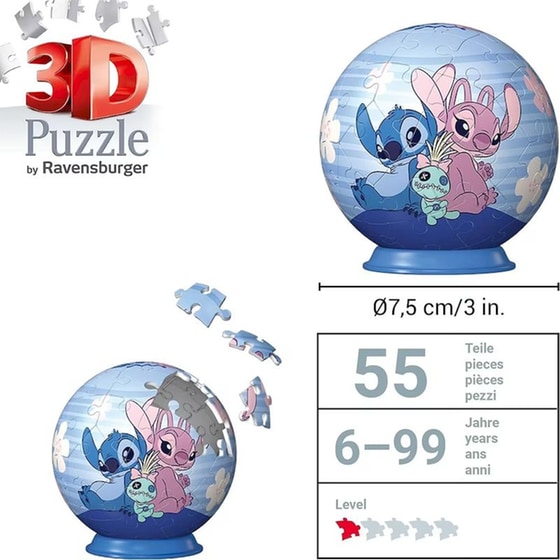 3D Παζλ Ravensburger Disney Stitch (55 Κομμάτια) 3 Σχέδια 1 Τμχ - Τυχαία Επιλογή Σχεδίου image 8