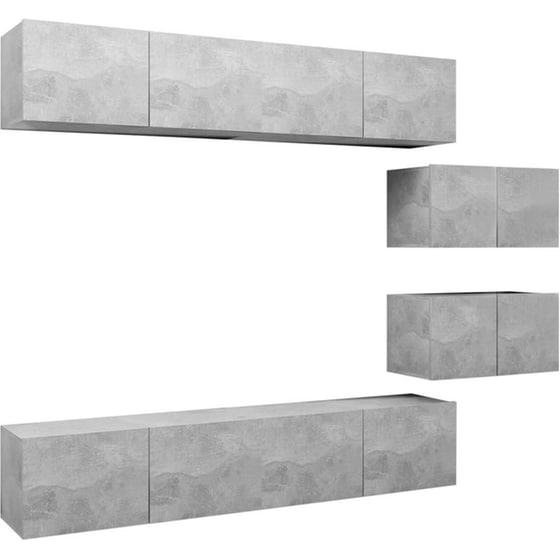 Έπιπλα Τηλεόρασης VidaXL Μοριοσανίδα 6 Τμχ 60x30x30cm - Γκρι image 0