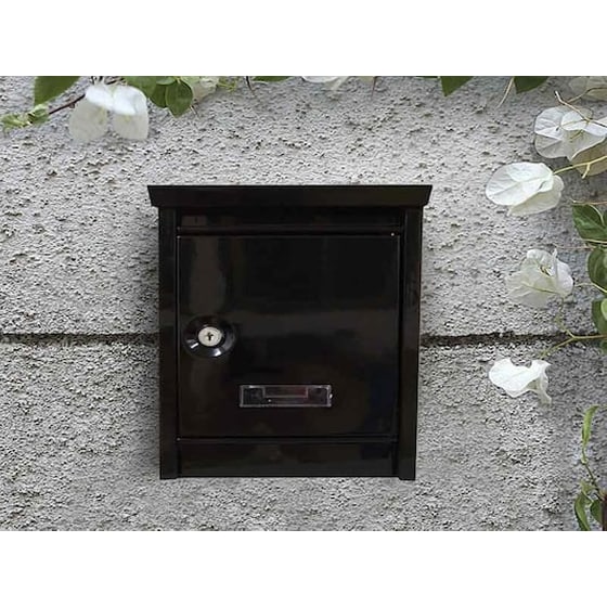 Μεταλλικό Γραμματοκιβώτιο Με Κλειδί, Σε Μαύρο Χρώμα, Διαστάσεων 30.8x21.5x9 image 1