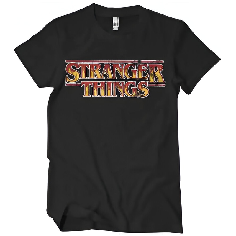 HYBRIS T-shirt Hybris Stranger Things Fire Logo - Μαύρο