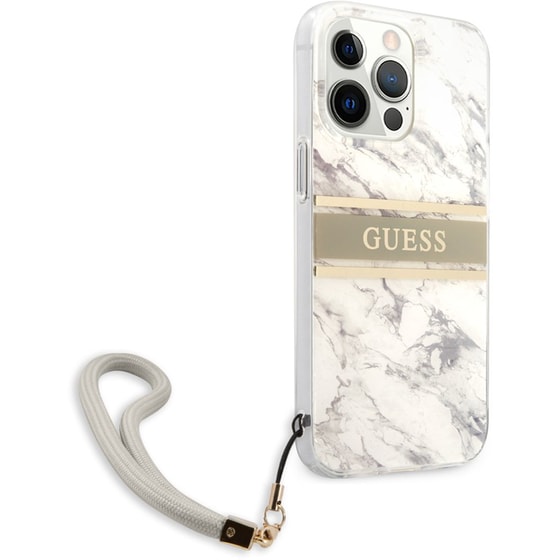 Θήκη Apple iPhone 13 Pro - Guess Marble Collection Printed Stripe - Γκρι/Λευκό image 7