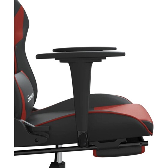 Καρέκλα Gaming VIDAXL 345464 με Υποπόδιο από Τεχνητό Δέρμα - Μαύρο image 8