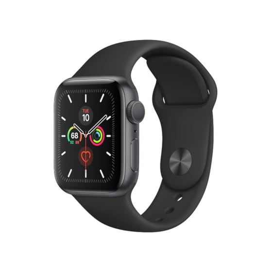 Apple Watch Series 5 44mm Aluminum Space Grey Sport Band Black image 0
