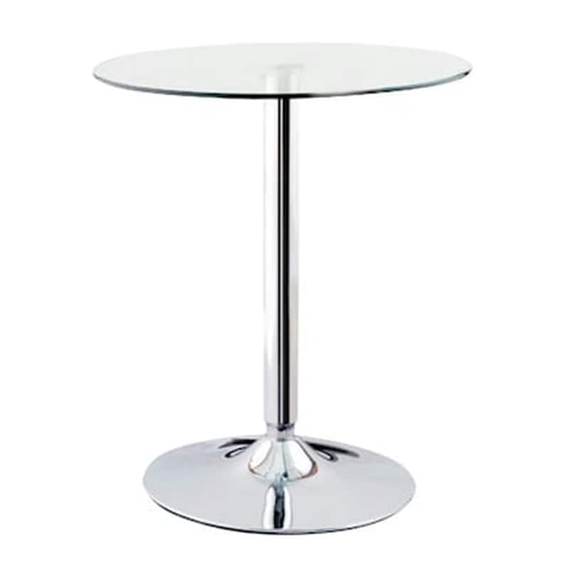 WOODWELL Τραπεζάκι Σαλονιού Woodwell από Γυαλί C9027 60x65cm - Διάφανο/Ασημί