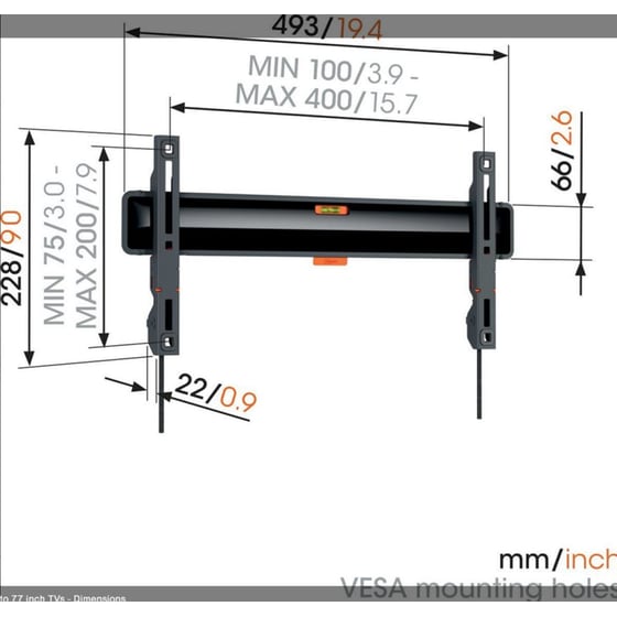 Βάση Τηλεόρασης Επιτοίχια Vogels TVM 3405 SP Σταθερή 32" - 77" έως 50 kg image 5