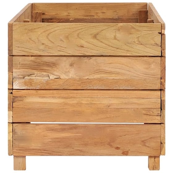 Vidaxl Ζαρντινιέρα 100x40x38 Εκ. Από Ανακυκλωμένο Ξύλο Teak Και Ατσάλι image 4