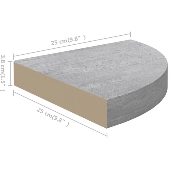 Ράφια Τοίχου VidaXL από MDF 25x25x3.8 cm 4 Τμχ - Γκρι image 6